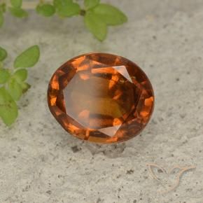 granate hessonita Naranja oscuro natural de 2.32 ct, Ovalada, VS-SI