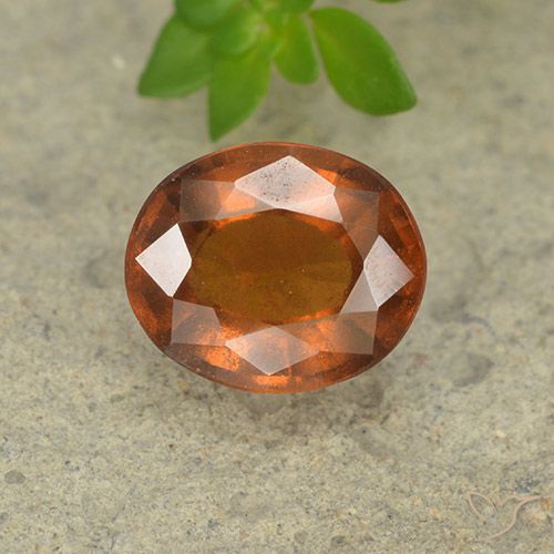 2.10ct Natural Naranja oscuro medio Granate Hessonita, Ovalada, VS-SI