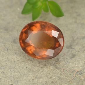 granate hessonita Naranja oscuro medio natural de 2.10 ct, Ovalada, VS-SI