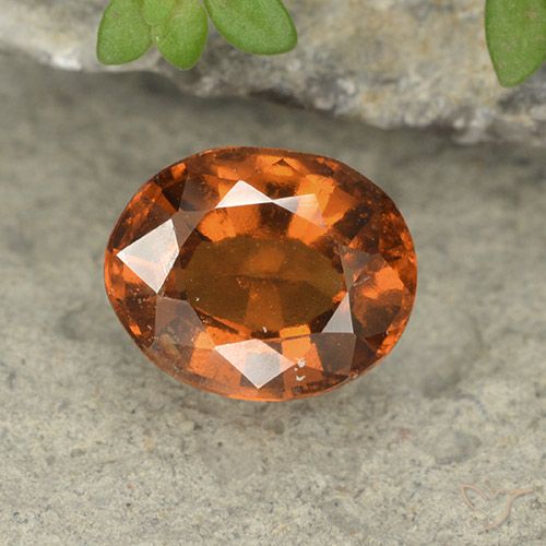 2.08ct Natural Naranja oscuro Granate Hessonita, Ovalada, VS