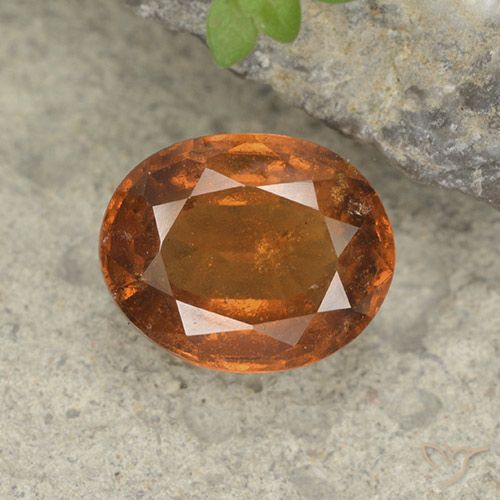 2.14ct Natural Naranja oscuro medio Granate Hessonita, Ovalada, VS-SI