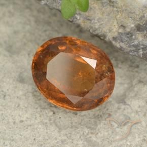 granate hessonita Naranja oscuro medio natural de 2.14 ct, Ovalada, VS-SI