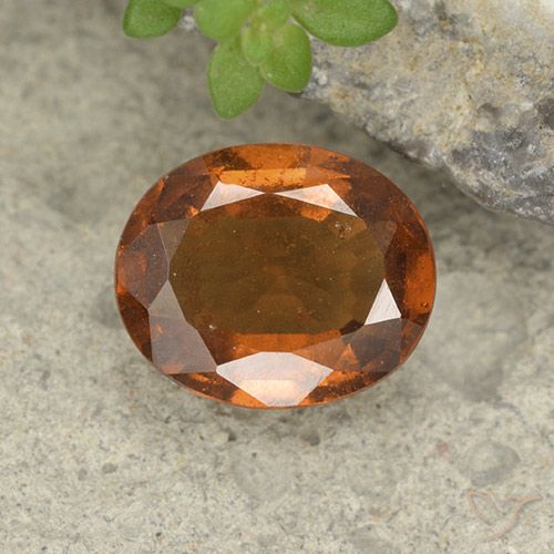 1.79ct Natural Naranja oscuro medio Granate Hessonita, Ovalada, VS-SI