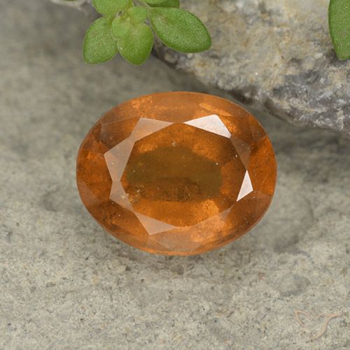 2.06ct Natural Naranja amarillento Granate Hessonita, Ovalada, VS-SI