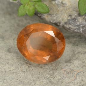 granate hessonita Naranja amarillento natural de 2.06 ct, Ovalada, VS-SI