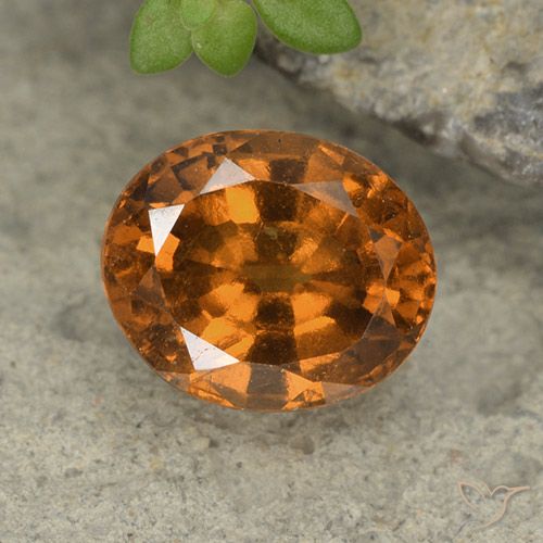 1.79ct Natural Naranja terroso Granate Hessonita, Ovalada, VS-SI