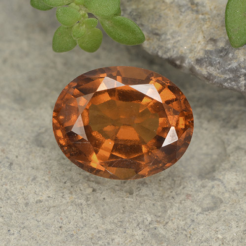 Granate hessonita naranja natural de 1,91 ct, corte óvalo, VS