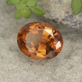 Granate hessonita naranja natural de 1,91 ct, corte óvalo, VS