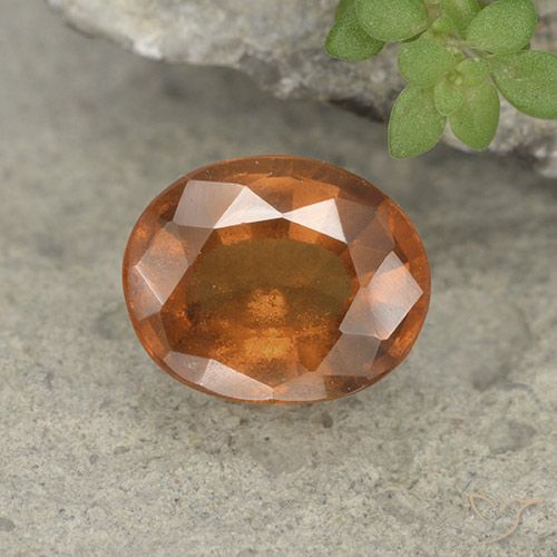 1.73ct Natural Naranja oscuro Granate Hessonita, Ovalada, VS-SI