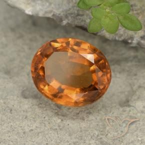 granate hessonita Naranja oscuro medio natural de 1.81 ct, Ovalada, VS