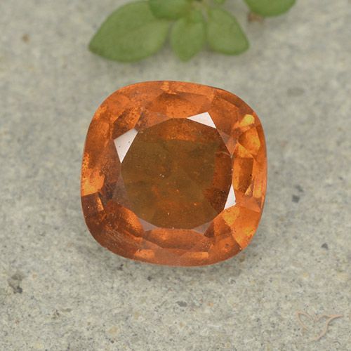 1.60ct Natural Naranja medio granate hessonita, Forma Cojín, VS-SI