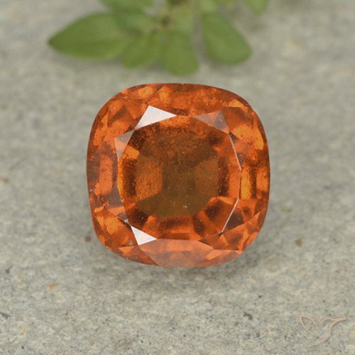 1.92ct Natural Naranja oscuro granate hessonita, Forma Cojín, VS-SI