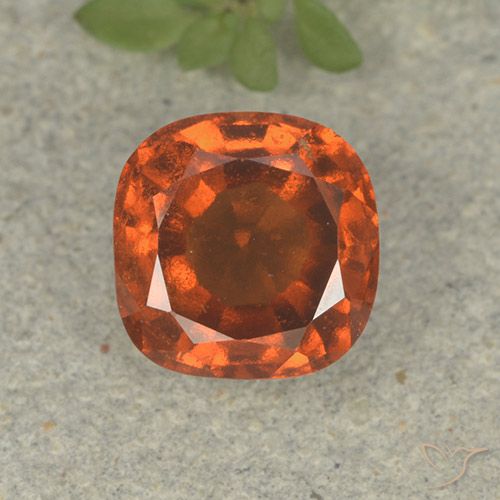 1.91ct Natural Naranja oscuro granate hessonita, Forma Cojín, VS