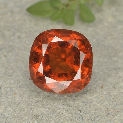 1.92ct Natural Naranja oscuro granate hessonita, Forma Cojín, VS-SI