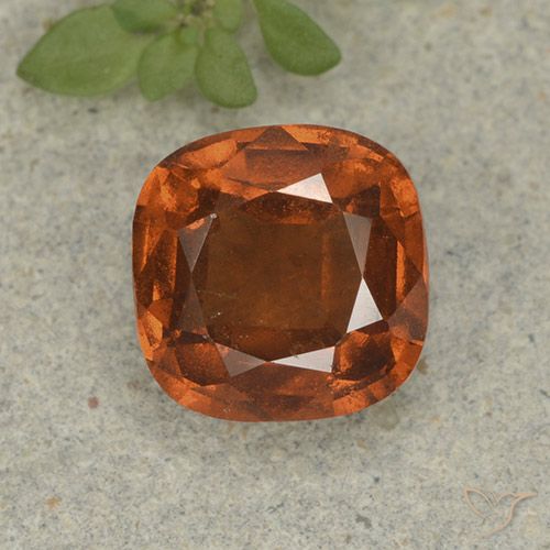 1.86ct Natural Ámbar naranja granate hessonita, Forma Cojín, VS