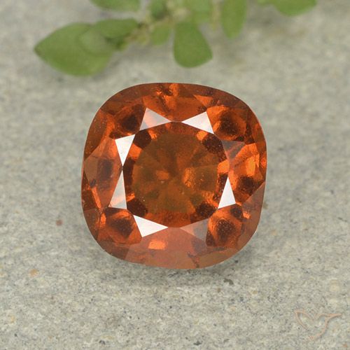 1.75ct Natural Ámbar naranja granate hessonita, Forma Cojín, VS