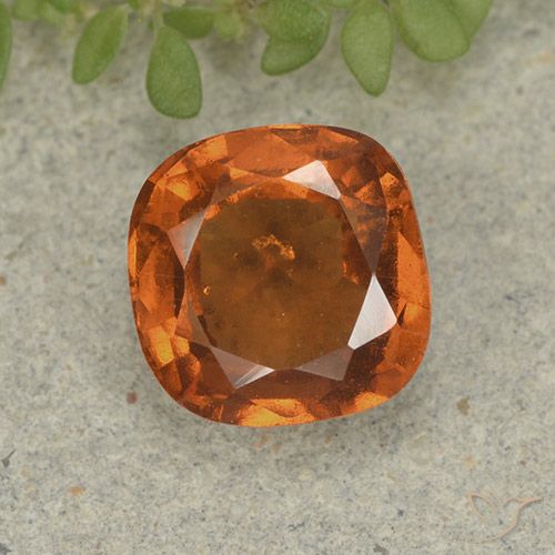 1.94ct Natural Naranja oscuro medio granate hessonita, Forma Cojín, VS