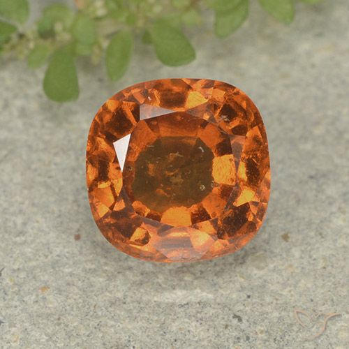 1.88ct Natural Naranja amarillento granate hessonita, Forma Cojín, VS-SI