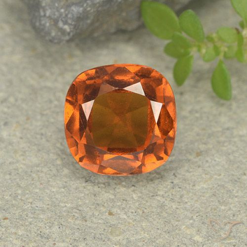 1.95ct Natural Naranja amarillento granate hessonita, Forma Cojín, VS