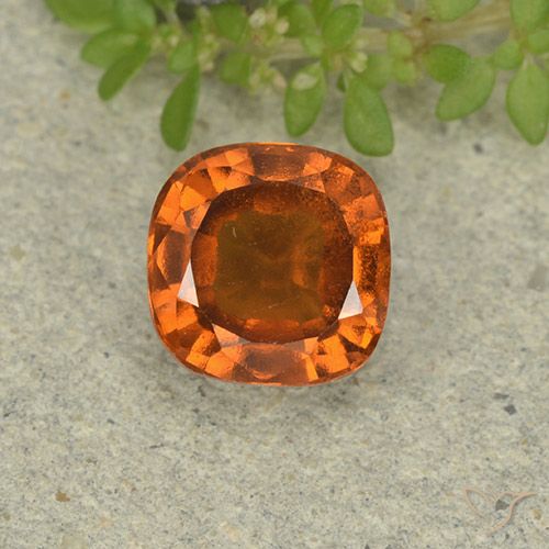 1.78ct Natural Naranja medio granate hessonita, Forma Cojín, VVS-VS