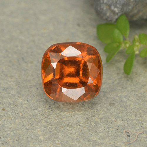 1.71ct Natural Naranja amarillento granate hessonita, Forma Cojín, VVS-VS