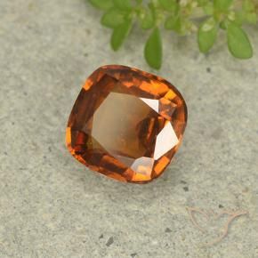 granate hessonita Naranja oscuro natural de 1.60 ct, Forma Cojín, VS