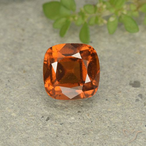 1.90ct Natural Naranja oscuro granate hessonita, Forma Cojín, VVS-VS
