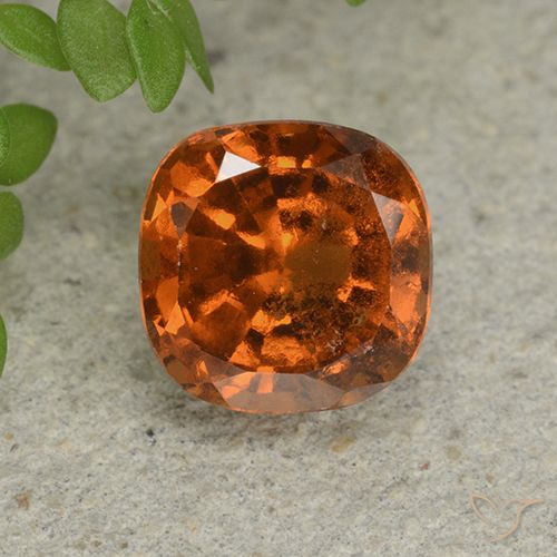 1.80ct Natural Ámbar naranja granate hessonita, Forma Cojín, VS