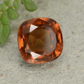 Granate hessonita naranja natural de 1,95 ct, corte cojín, VVS-VS