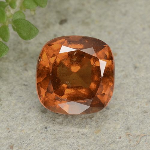1.92ct Natural Naranja oscuro medio granate hessonita, Forma Cojín, VS