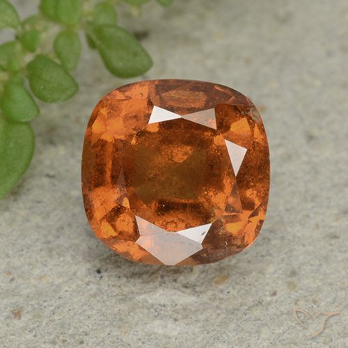 1.88ct Natural Naranja oscuro granate hessonita, Forma Cojín, VS-SI