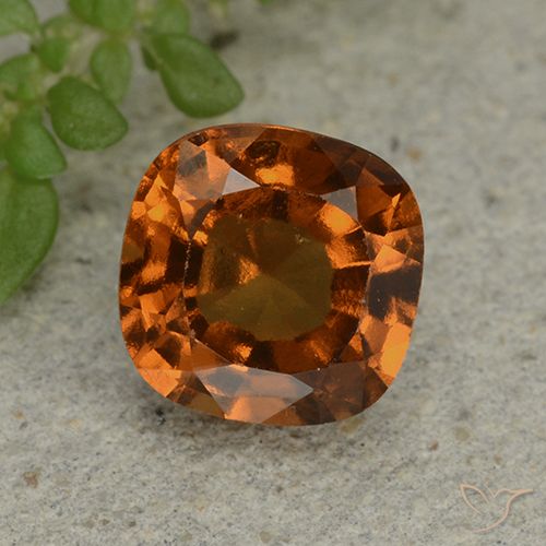 1.84ct Natural Naranja oscuro granate hessonita, Forma Cojín, VVS-VS