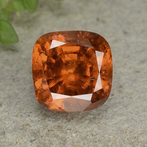 1.78ct Natural Naranja oscuro granate hessonita, Forma Cojín, VS-SI