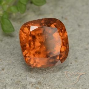 granate hessonita Naranja oscuro natural de 1.78 ct, Forma Cojín, VS-SI