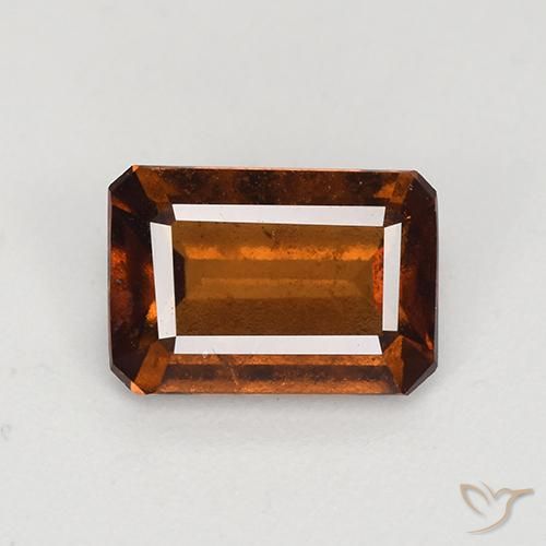 1.92ct Natural Naranja oscuro granate hessonita, corte esmeralda, VS