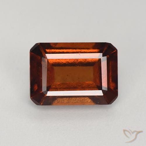 2.56ct Natural Naranja oscuro granate hessonita, corte esmeralda, VS