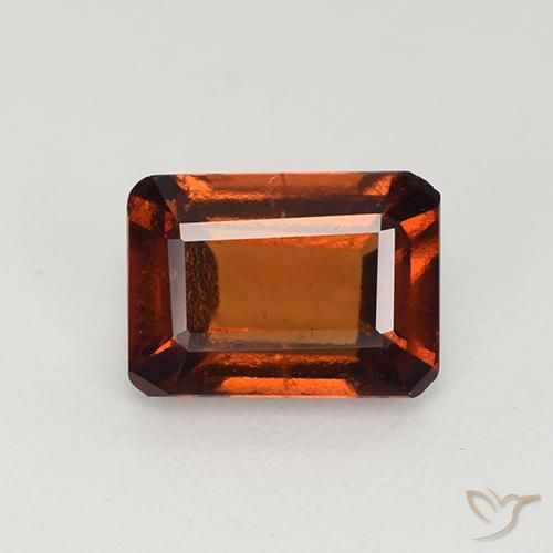 1.95ct Natural Naranja oscuro granate hessonita, corte esmeralda, VS