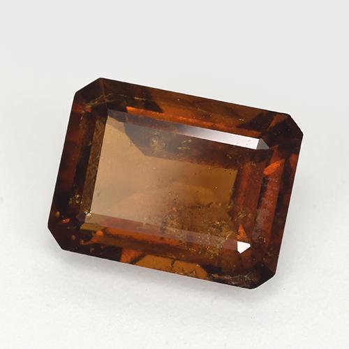 granate hessonita Naranja oscuro natural de 4.33 ct, corte esmeralda, VS-SI