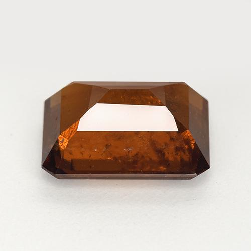 granate hessonita Naranja oscuro natural de 4.33 ct, corte esmeralda, VS-SI