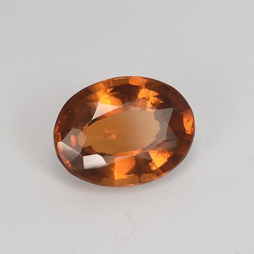 Granate hessonita naranja natural de 1,27 ct, corte óvalo, VS