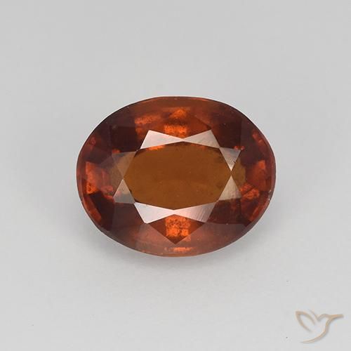 1.56ct Natural Marrón cálido Granate Hessonita, Ovalada, VS