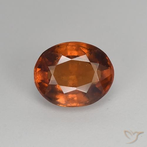 1.37ct Natural Marrón canela intenso granate hessonita, Ovalada, VS