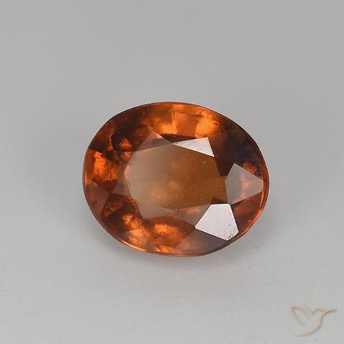 granate hessonita Marrón canela intenso natural de 1.37 ct, Ovalada, VS