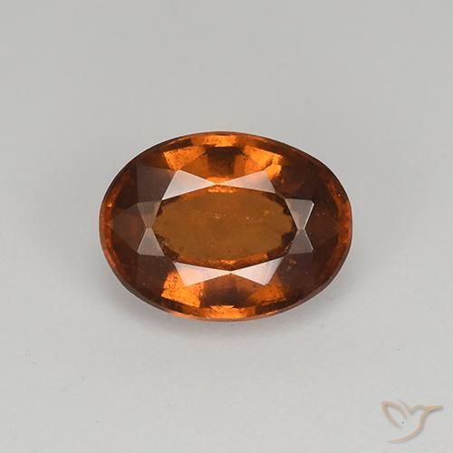 1.60ct Natural Marrón jengibre Granate Hessonita, Ovalada, VS
