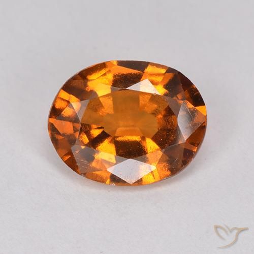 1.78ct Natural Naranja oscuro medio Granate Hessonita, Ovalada, VS-SI