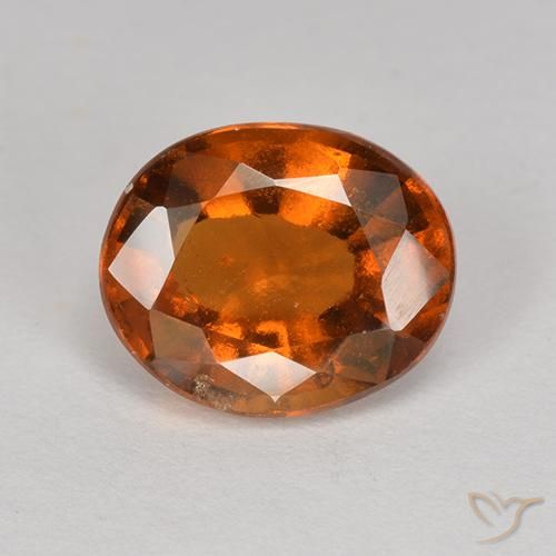 1.76ct Natural Naranja fuego Granate Hessonita, Ovalada, VS