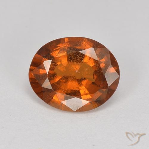 1.80ct Natural Naranja oscuro Granate Hessonita, Ovalada, VS-SI