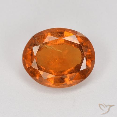 2.18ct Natural Naranja oscuro Granate Hessonita, Ovalada, VS-SI