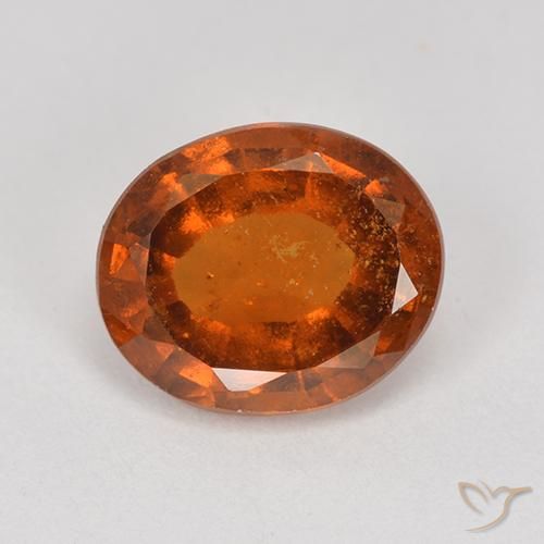 1.90ct Natural Naranja rojizo Granate Hessonita, Ovalada, VS-SI