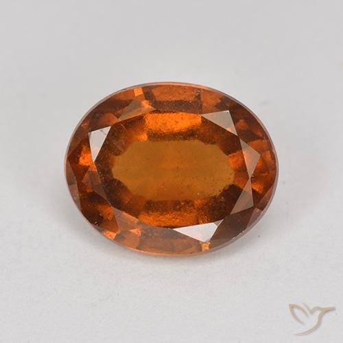 2.00ct Natural Ámbar naranja Granate Hessonita, Ovalada, VS